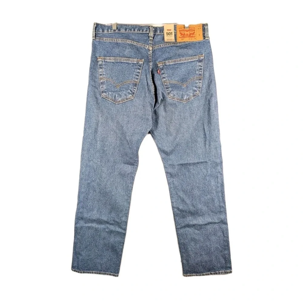 Levis 501 Original‎ Jeans Mens 36X31 Blue Denim Button Fly NWT 